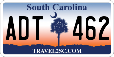 SC license plate ADT462