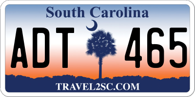 SC license plate ADT465