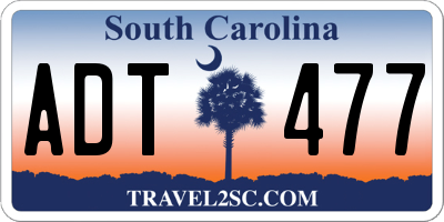 SC license plate ADT477