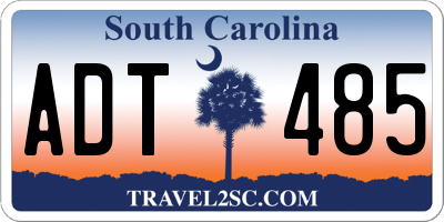 SC license plate ADT485