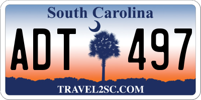 SC license plate ADT497