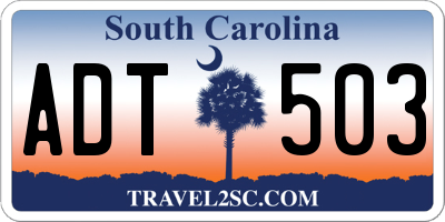 SC license plate ADT503