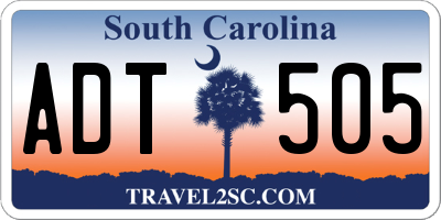 SC license plate ADT505