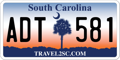 SC license plate ADT581