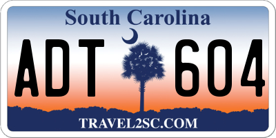 SC license plate ADT604