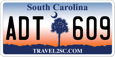 SC license plate ADT609