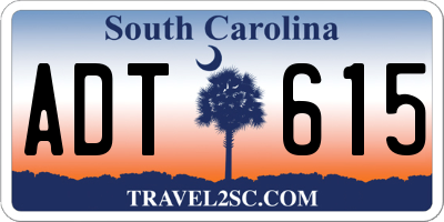 SC license plate ADT615