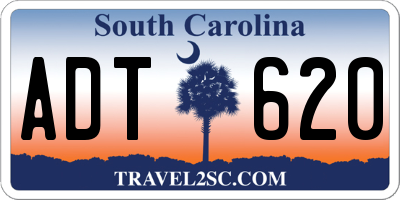 SC license plate ADT620
