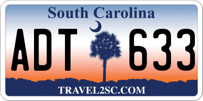 SC license plate ADT633