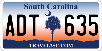 SC license plate ADT635