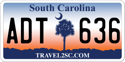SC license plate ADT636