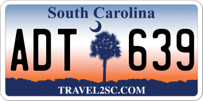 SC license plate ADT639
