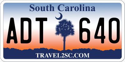 SC license plate ADT640