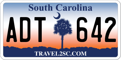 SC license plate ADT642