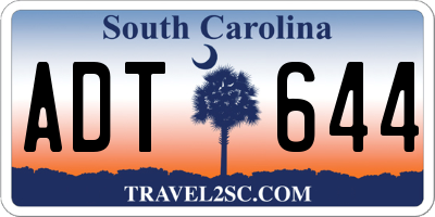 SC license plate ADT644