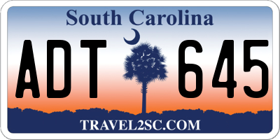 SC license plate ADT645