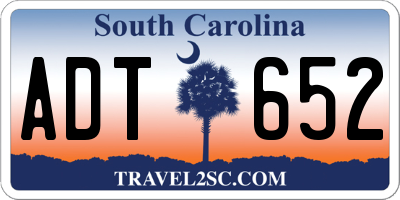 SC license plate ADT652