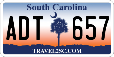 SC license plate ADT657