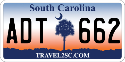SC license plate ADT662