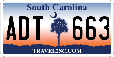 SC license plate ADT663