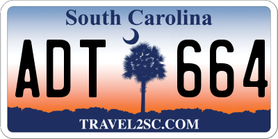 SC license plate ADT664