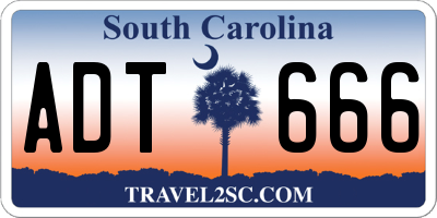 SC license plate ADT666