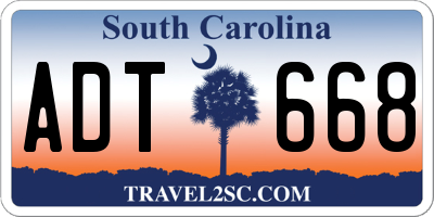 SC license plate ADT668