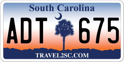 SC license plate ADT675