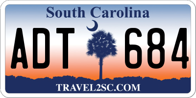 SC license plate ADT684
