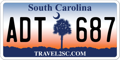 SC license plate ADT687