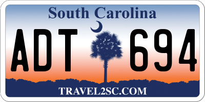 SC license plate ADT694