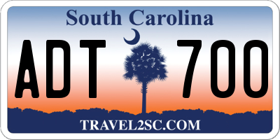 SC license plate ADT700
