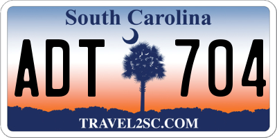 SC license plate ADT704