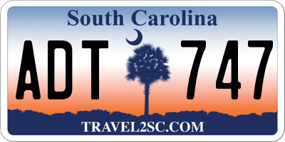 SC license plate ADT747