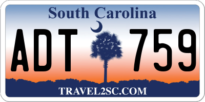 SC license plate ADT759