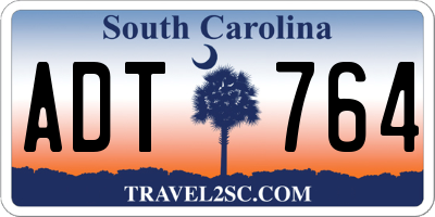 SC license plate ADT764