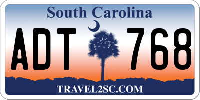 SC license plate ADT768
