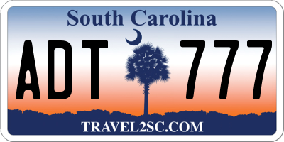 SC license plate ADT777
