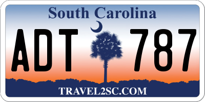 SC license plate ADT787