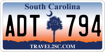 SC license plate ADT794