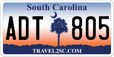 SC license plate ADT805