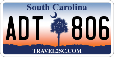 SC license plate ADT806
