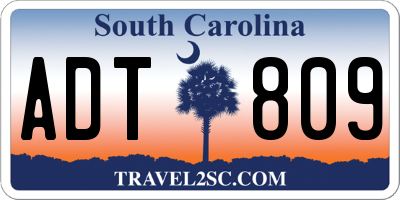 SC license plate ADT809