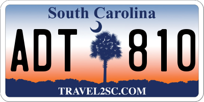 SC license plate ADT810