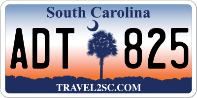SC license plate ADT825