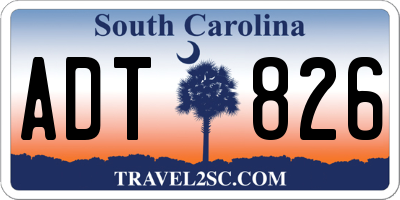 SC license plate ADT826