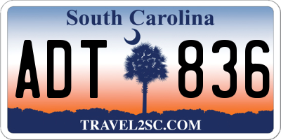 SC license plate ADT836