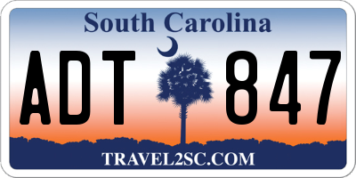 SC license plate ADT847
