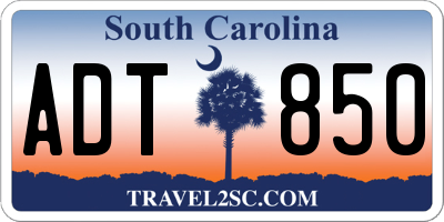 SC license plate ADT850