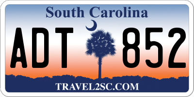SC license plate ADT852